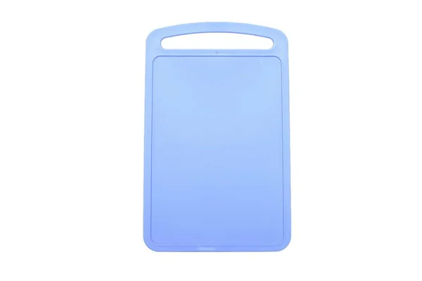 Colored blue plastic cutting board, ionized on white background — Stock Photo, Image