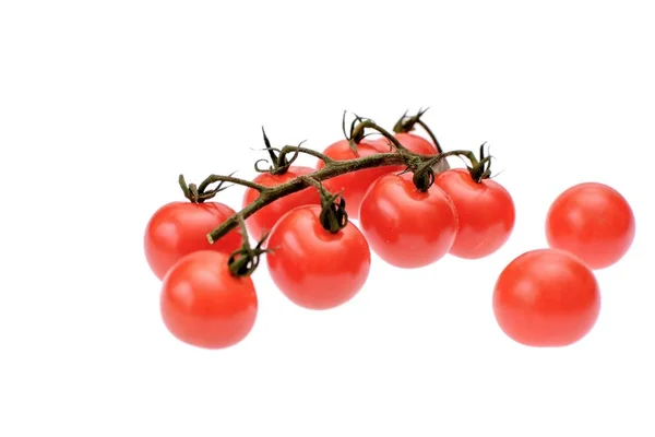 Red cherry tomatoes isolated on white background — Stock Photo, Image