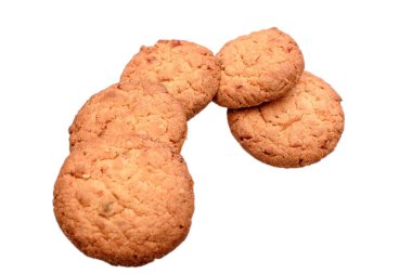 Beyaz arka plan üzerinde izole tahıl lezzetli yuvarlak gingerbread