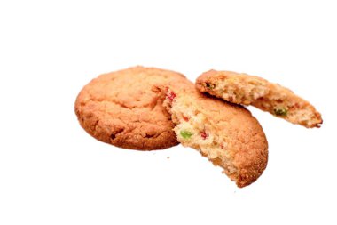 Beyaz arka plan üzerinde izole tahıl lezzetli yuvarlak gingerbread