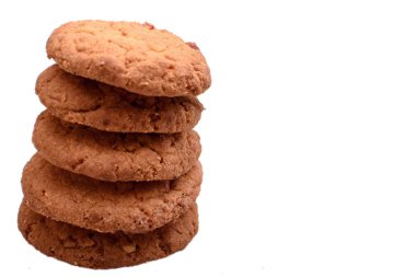 Beyaz arka plan üzerinde izole tahıl lezzetli yuvarlak gingerbread