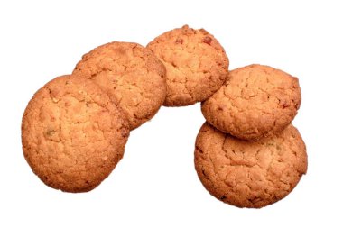 Beyaz arka plan üzerinde izole tahıl lezzetli yuvarlak gingerbread