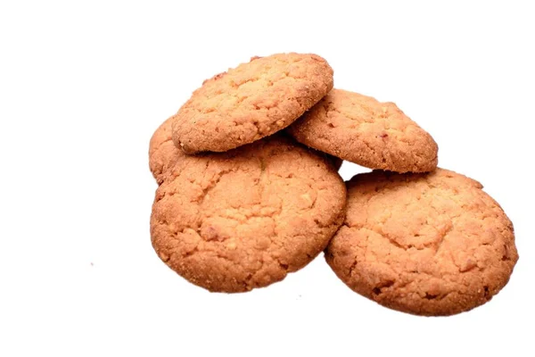 Beyaz arka plan üzerinde izole tahıl lezzetli yuvarlak gingerbread — Stok fotoğraf