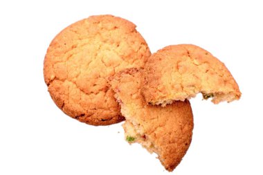 Beyaz arka plan üzerinde izole tahıl lezzetli yuvarlak gingerbread