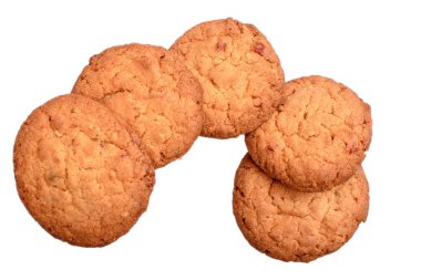 Beyaz arka plan üzerinde izole tahıl lezzetli yuvarlak gingerbread