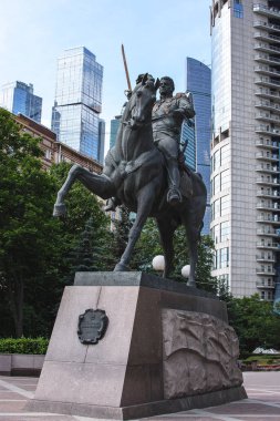 Rusya, Moskova - 30 Haziran 2017: Rus Komutan Bagration, at sırtında