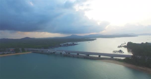 Sarasin bridge connect to Phuket island — Stock Video