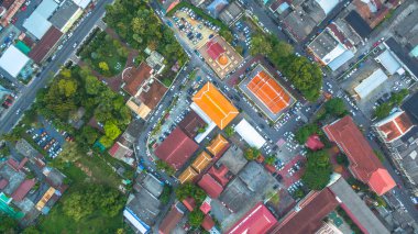 günbatımı Phuket şehir ortasında sırasında hava fotoğrafçılığı