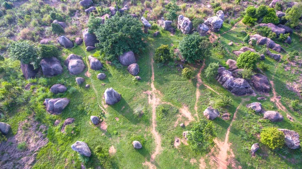 Aerial photography natural stone sculpture at Mo Hin Khao — Stock Photo, Image