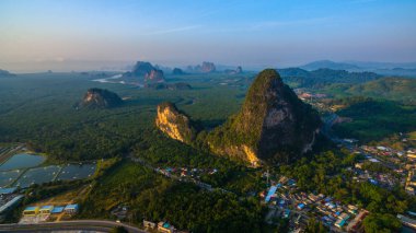 hava fotoğrafçılığı Phang Nga şehir sabah
