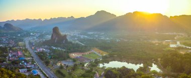 hava fotoğrafçılığı Phang Nga şehir sabah