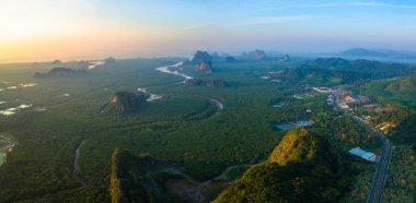 hava fotoğrafçılığı Phang Nga şehir sabah