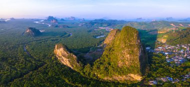 hava fotoğrafçılığı Phang Nga şehir sabah