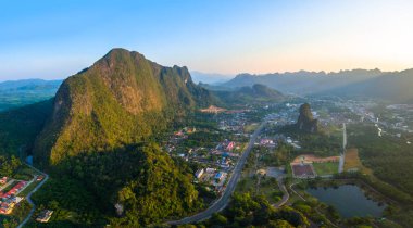 hava fotoğrafçılığı Phang Nga şehir sabah