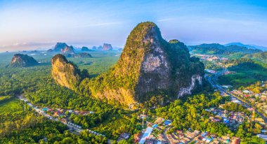 hava fotoğrafçılığı Phang Nga şehir sabah