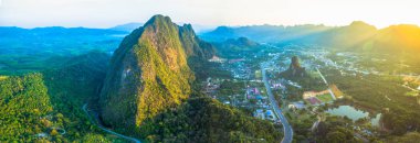 hava fotoğrafçılığı Phang Nga şehir sabah