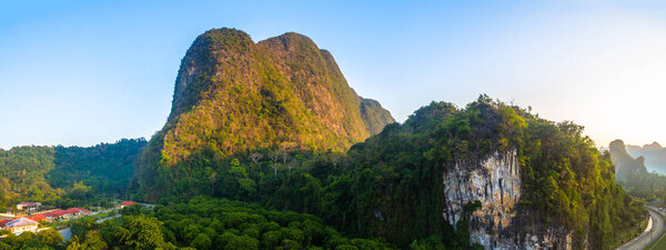 Big mountain and cave in Phang Nga city good weather and quite. Phang Nga has lot of beautiful islands