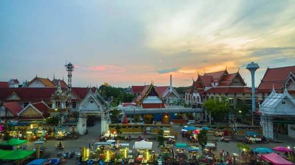 Fotografia aérea mercado Romhub em horário de pôr do sol — Fotografia de Stock