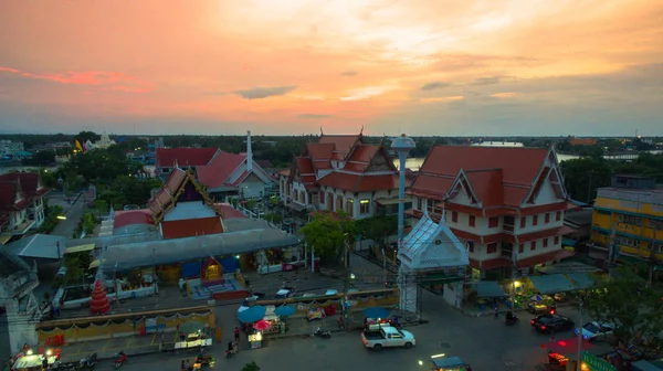 Fotografia aérea mercado Romhub em horário de pôr do sol — Fotografia de Stock