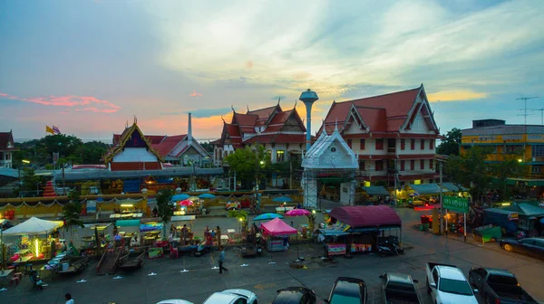 Fotografia aérea mercado Romhub em horário de pôr do sol — Fotografia de Stock