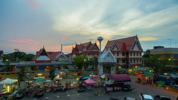 Romhub-Markt für Luftaufnahmen bei Sonnenuntergang — Stockfoto