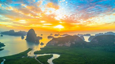 Samed Nang o bakış açısı çarpıcı panoramik manzaraya