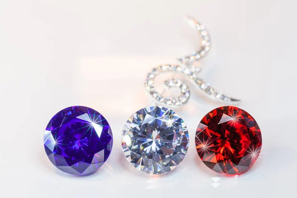 Número nove broches decorados com diamantes . — Fotografia de Stock
