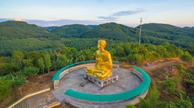 Altın big Buddha yüksekliği yanında yol      