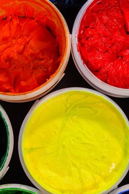 Beyaz plastik kutular Plastisol mürekkebin Üstten Görünüm