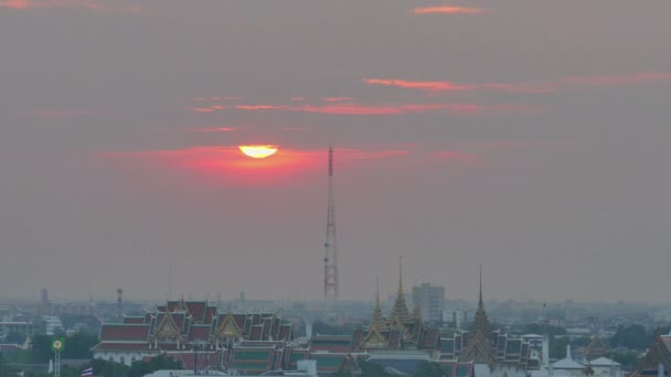 Solen går ner i Bangkok — Stockvideo