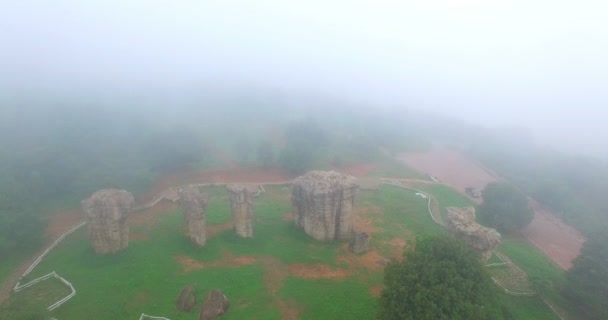 Aerial View Pha Hua Nark Mor Hin Khao Chaiyaphom Natural — Stock Video