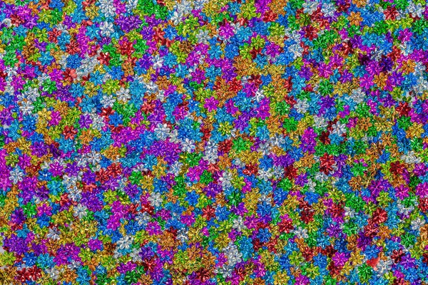 Närbild Färgstarka Blomma Glitter Mönster Blomma Form Glittrar Ovanifrån — Stockfoto