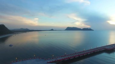 Prajuab kirikhan okyanusta yukarıda hava fotoğrafçılığı gündoğumu 