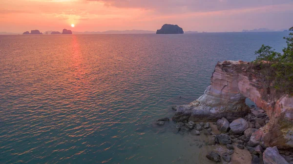 Buffalo Nose cape is mean hole in the cape look like nose of buffalo location is in Thalane Krabi can go there by boat. Buffalo Nose cave have a small beach when high tide the beach is flooded