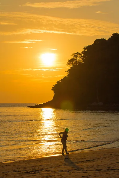 stunning sunset at Kala island. Layan beach and Bangtoa beach is the same beach the left side is Bangtoa beach the right side is Layan beach in the end of Layan beach has Kala island