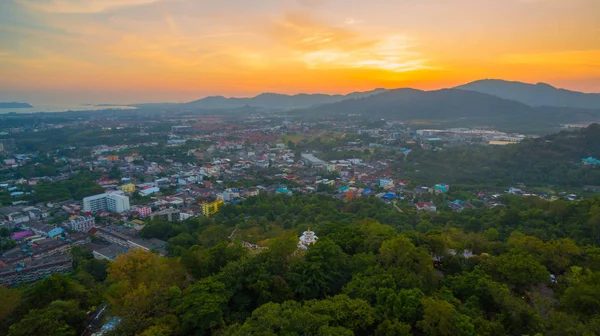 Widok Lotu Ptaka Podczas Zachodu Słońca Khao Rang Landmark Widzenia — Zdjęcie stockowe