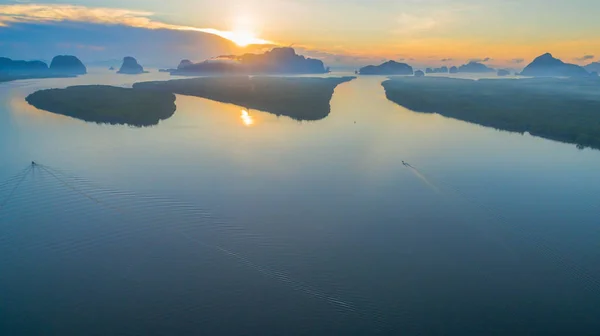 Wioska Rybacka Bansamchong Prowincji Phang Nga Wioska Rybacka Jest Środku — Zdjęcie stockowe