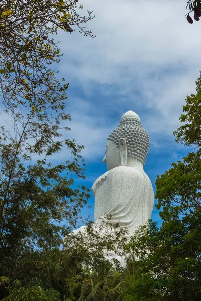 Phuket Big Buddha Egyike Sziget Legfontosabb Tisztelt Tereptárgyak Szigeten Phuket — Stock Fotó