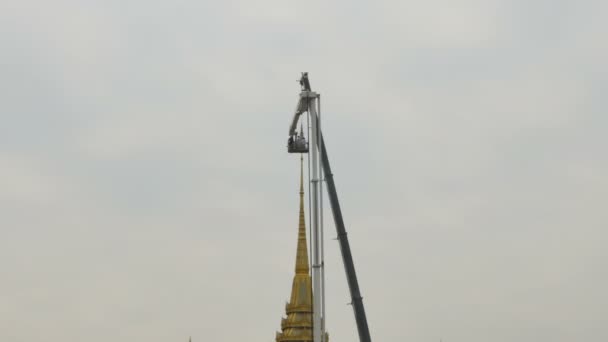 Bangkok Thailand Januari 2018 Menara Kayu Bakar Pemakaman Raja Bhumibol — Stok Video