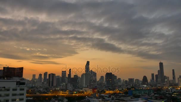 Cityscapes Бангкоке Много Высокого Здания Современного Строительства — стоковое видео