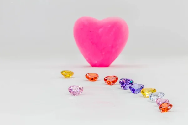 Jóias de diamante em forma de coração — Fotografia de Stock