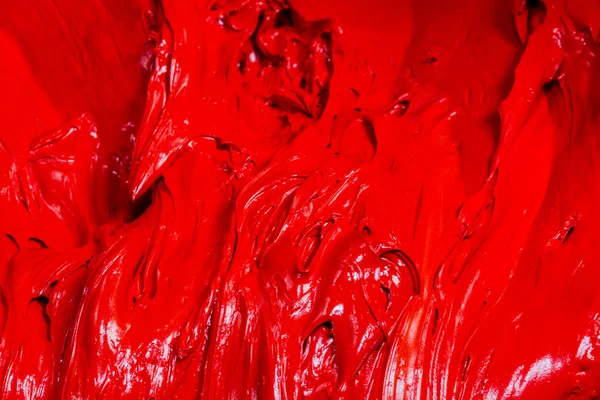 Cor vermelha da tinta de plastisol fluiu para fora do barril — Fotografia de Stock