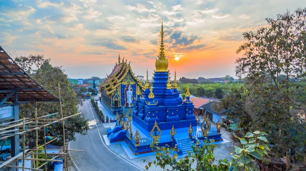 Chiang Rai Blue Temple Wat Rong Seua Ten Расположен Rong — стоковое фото
