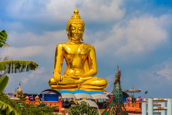 Arany Nagy Buddha Szobortól Golden Triangle View Point Kong Folyó — Stock Fotó