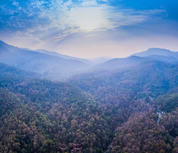Аэрофотосъемка Над Водопадом Мэй Дой Сутхэпе Национальном Парке Дой Пуй — стоковое фото