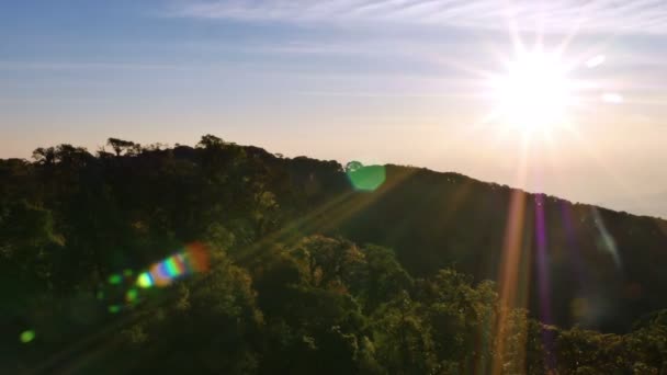 Salida Del Sol Mirador Kew Mae Pan Doi Inthanon Montaña — Vídeo de stock