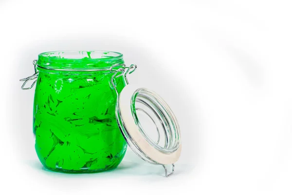 Cor Verde Claro Tinta Plastisol Fundo Branco Preencher Tinta Transparente — Fotografia de Stock
