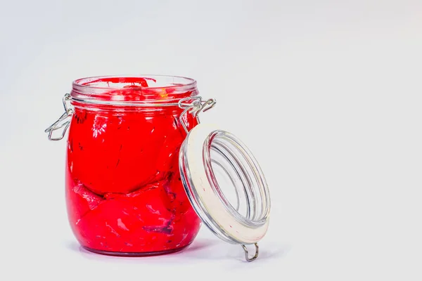 Warna Merah Tinta Plastisol Latar Belakang Putih Mengisi Tinta Bottle — Stok Foto