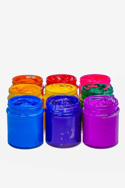 Colorido Tinta Plastisol Botellas Vidrio Plastisol Tinta Útil Para Imprimir — Foto de Stock