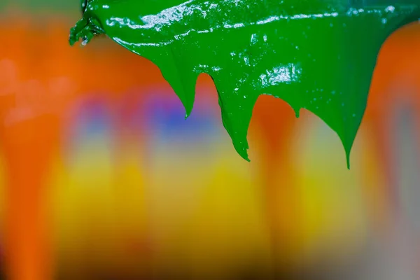 Разноцветный Пластизол Чернила Палку Ручке Принтера Начать Течь Вниз — стоковое фото